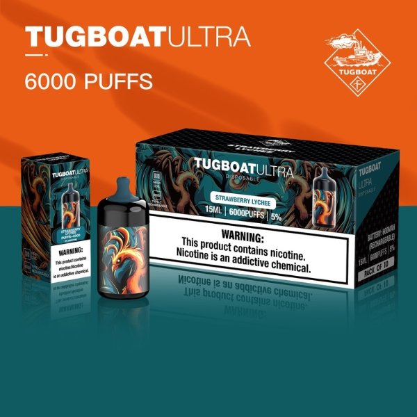 TUGBOAT ULTRA 6000 PUFFS DISPOSABLE IN UAE STRAWBERRY LYCHEE