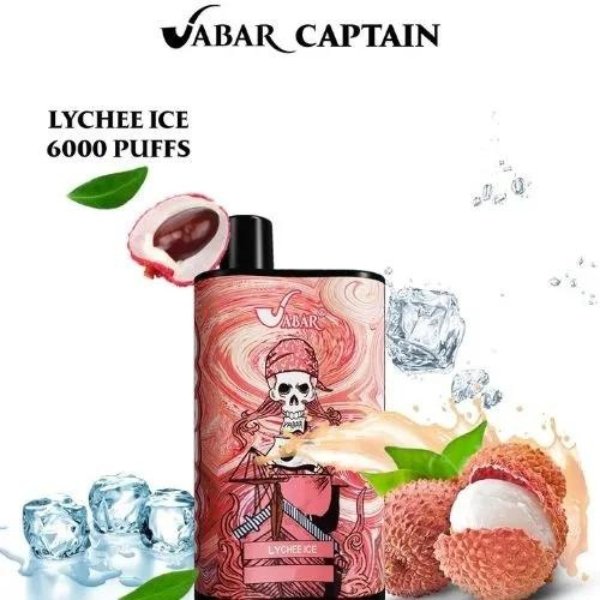 VABAR CAPTAIN 6000 PUFFS DISPOSABLE IN UAE LYCHEE ICE