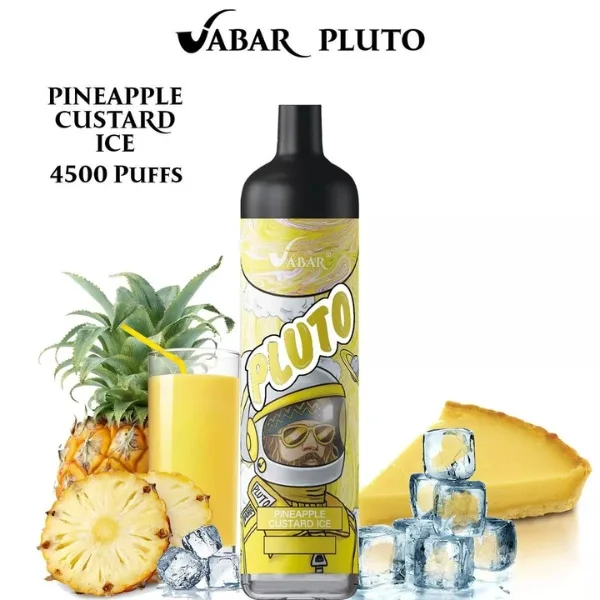 VABAR PLUTO 4500 PUFFS DISPOSABLE VAPE IN UAE PINEAPPLE CUSTARD ICE