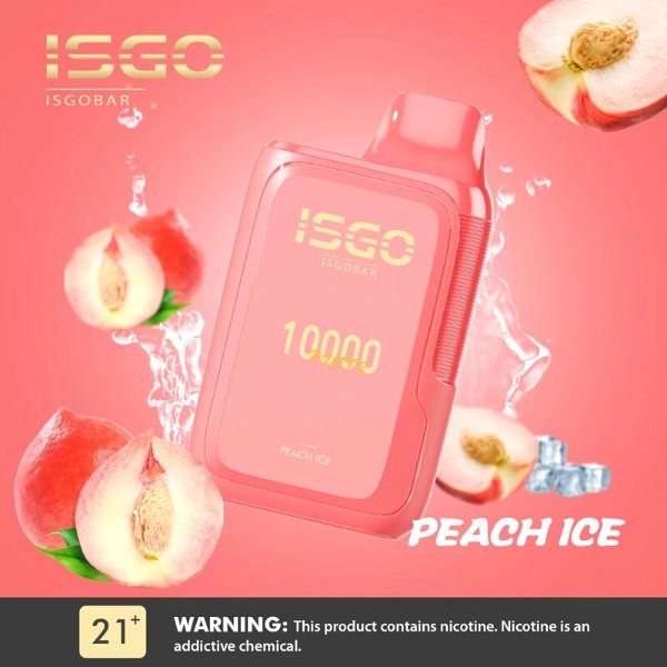 ISGO BAR 10000 PUFFS DISPOSABLE VAPE IN UAE PEACH ICE