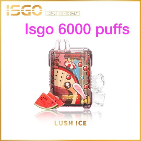 ISGO 6000 PUFFS DISPOSABLE VAPE IN UAE LUSH ICE