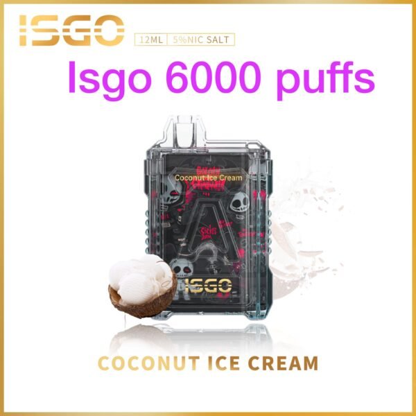 ISGO 6000 PUFFS DISPOSABLE VAPE IN UAE COCONUT ICE CREM