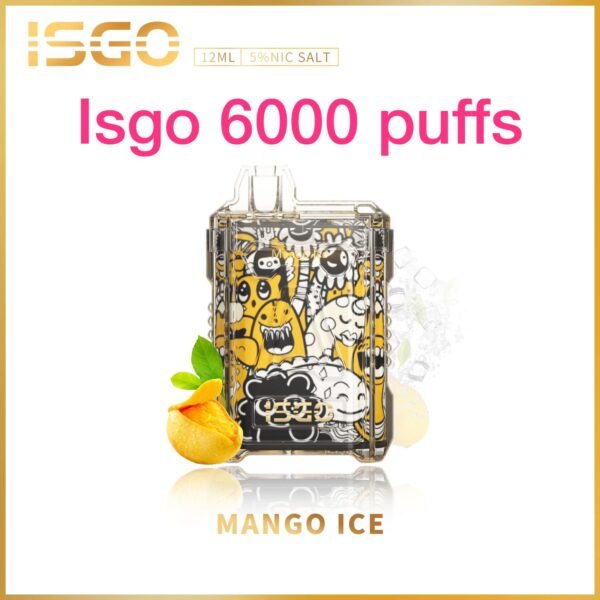 ISGO 6000 PUFFS DISPOSABLE VAPE IN UAE MANGO ICE