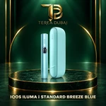 Breeze Blue IQOS ILUMA i Standard holder and pocket charger with TEREA Dubai branding