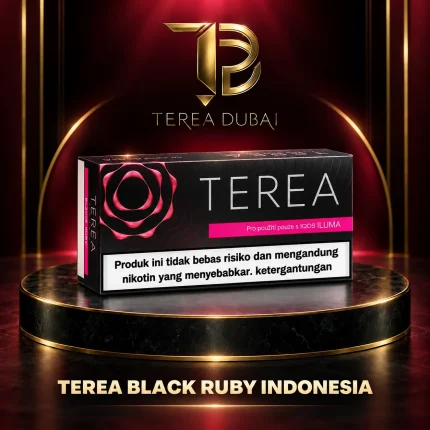TEREA Black Ruby Indonesia carton with strong menthol raspberry and floral aroma in Dubai UAE