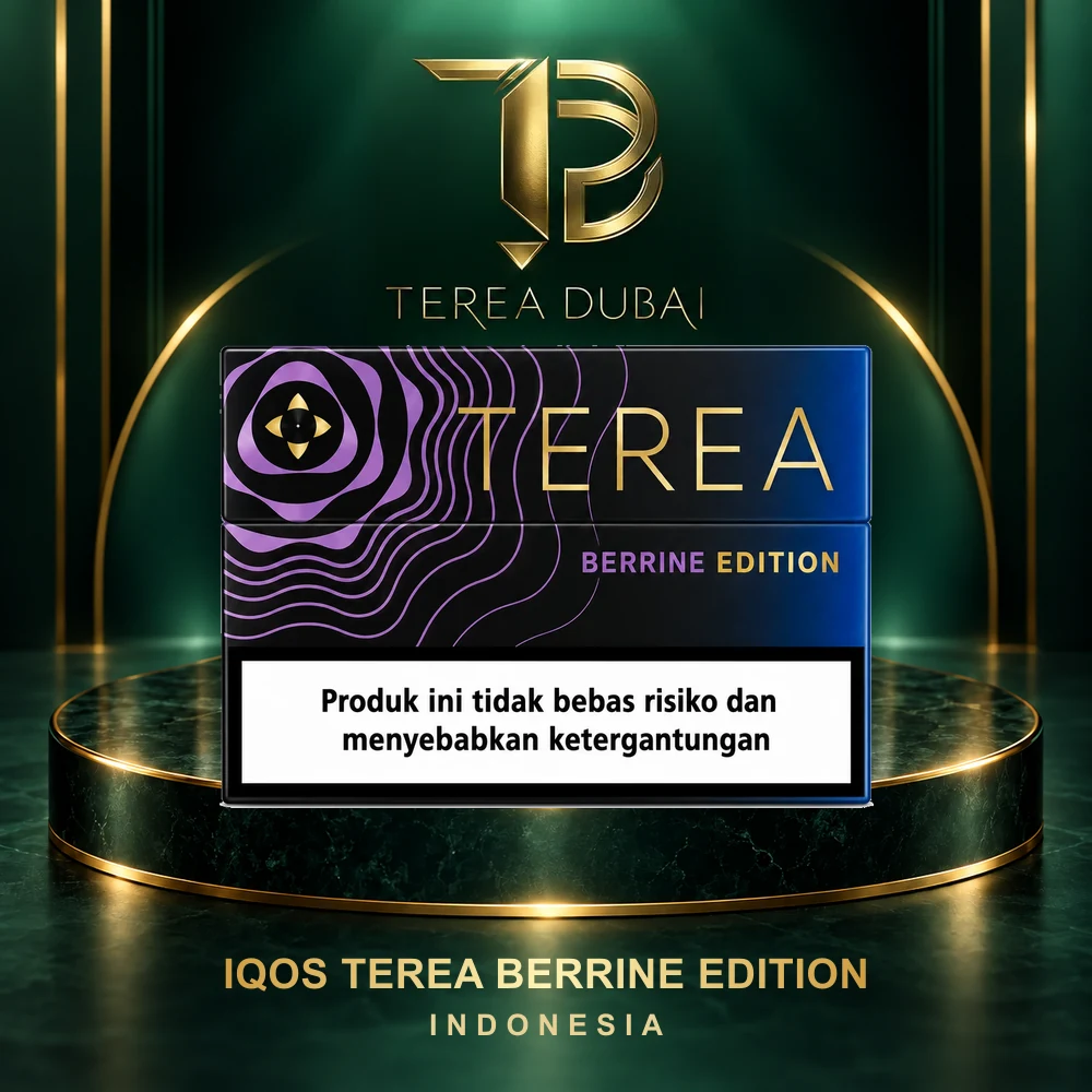 IQOS TEREA Berrine Edition Indonesia – 10-Pack Carton store frame TEREA Berrine Edition Indonesia pack front supplied by TEREA Dubai in a branded frame