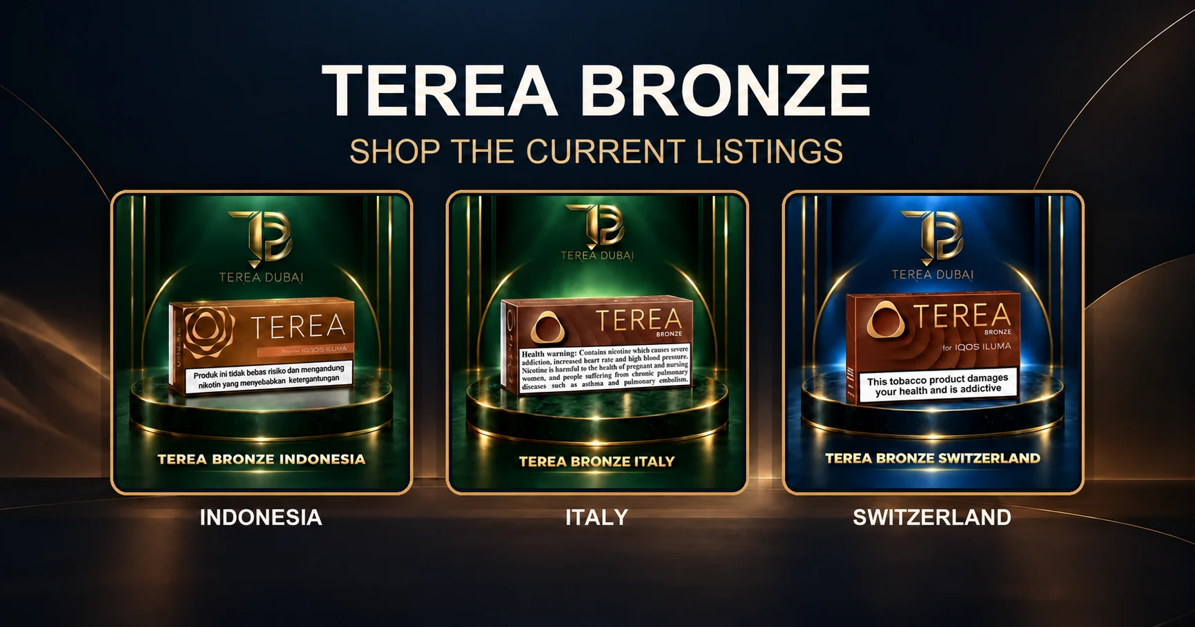 TEREA Bronze Indonesia, Italy and Switzerland product listing artwork