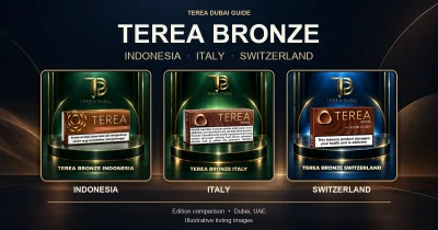 Illustrative TEREA Bronze Indonesia, Italy and Switzerland listings compared in Dubai