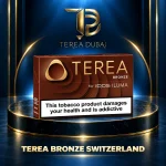 Illustrative TEREA Bronze Switzerland package graphic with health warning
