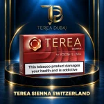Illustrative TEREA Sienna Switzerland carton graphic; 10-pack offer