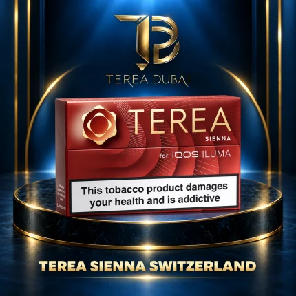 Illustrative TEREA Sienna Switzerland carton graphic; 10-pack offer