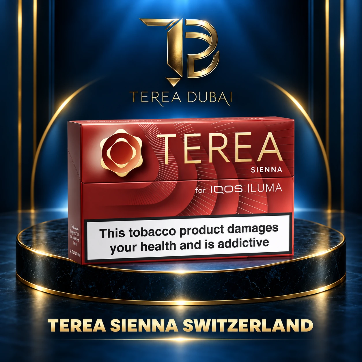 TEREA Sienna Switzerland illustrative product graphic Illustrative TEREA Sienna Switzerland carton graphic; 10-pack offer