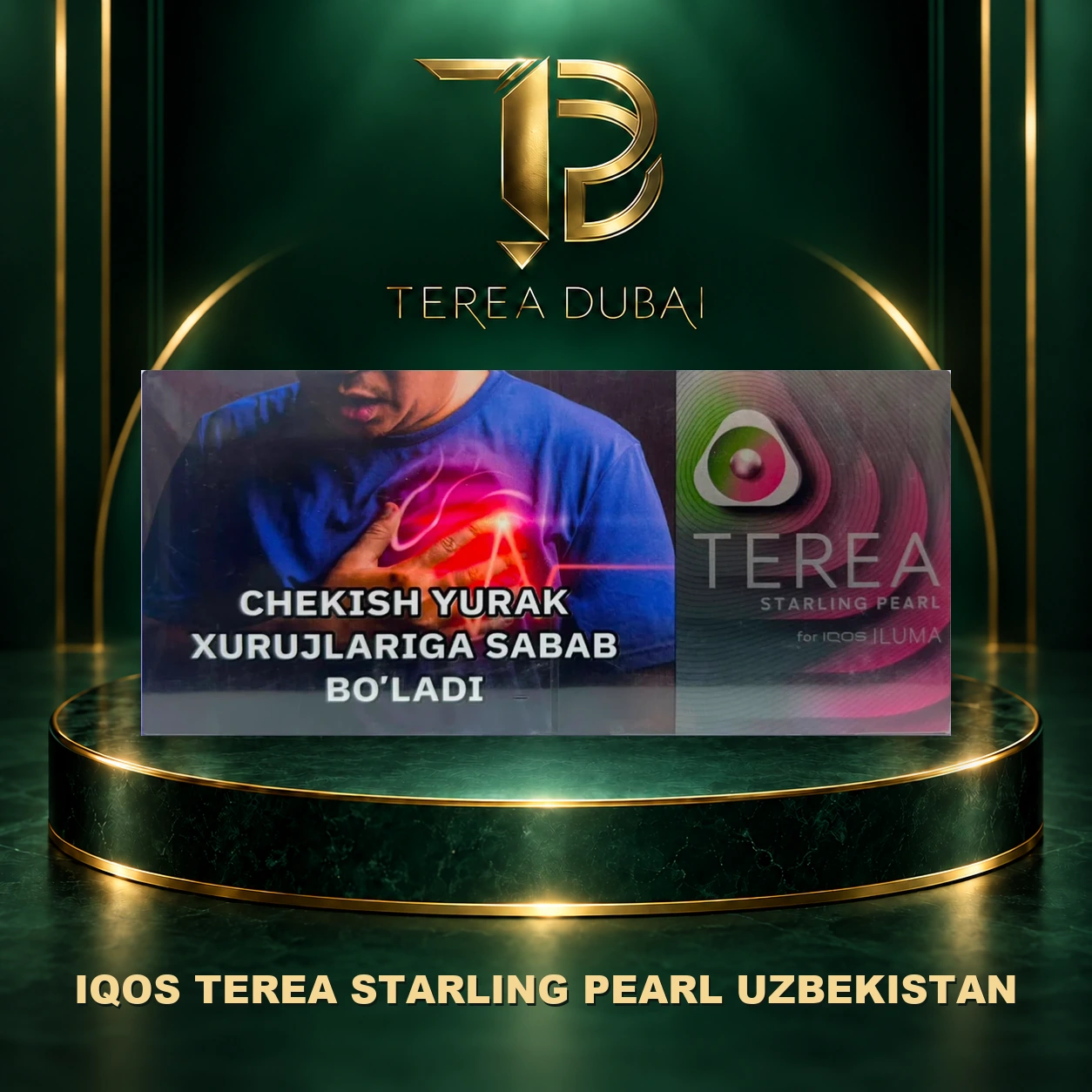 terea-starling-pearl-uzbekistan-dubai TEREA Starling Pearl Uzbekistan carton for IQOS ILUMA with TEREA Dubai logo and product name