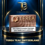 Illustrative TEREA Teak Switzerland carton graphic; 10-pack offer