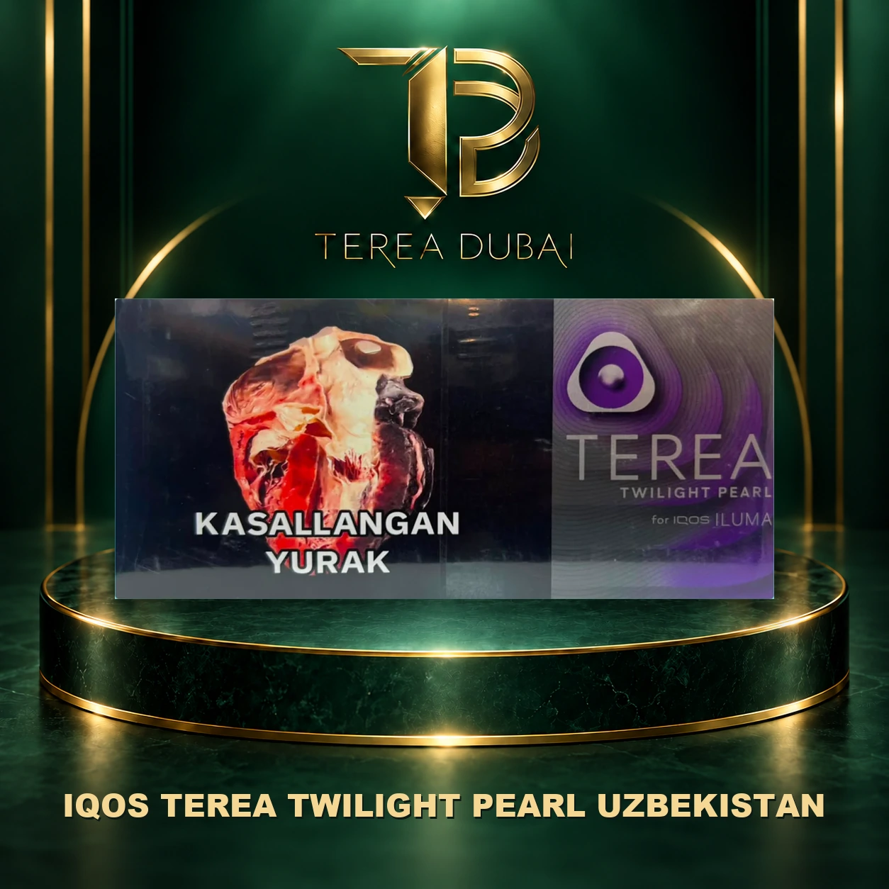 terea-twilight-pearl-uzbekistan-dubai TEREA Twilight Pearl Uzbekistan 200-stick carton for IQOS ILUMA with TEREA Dubai branding